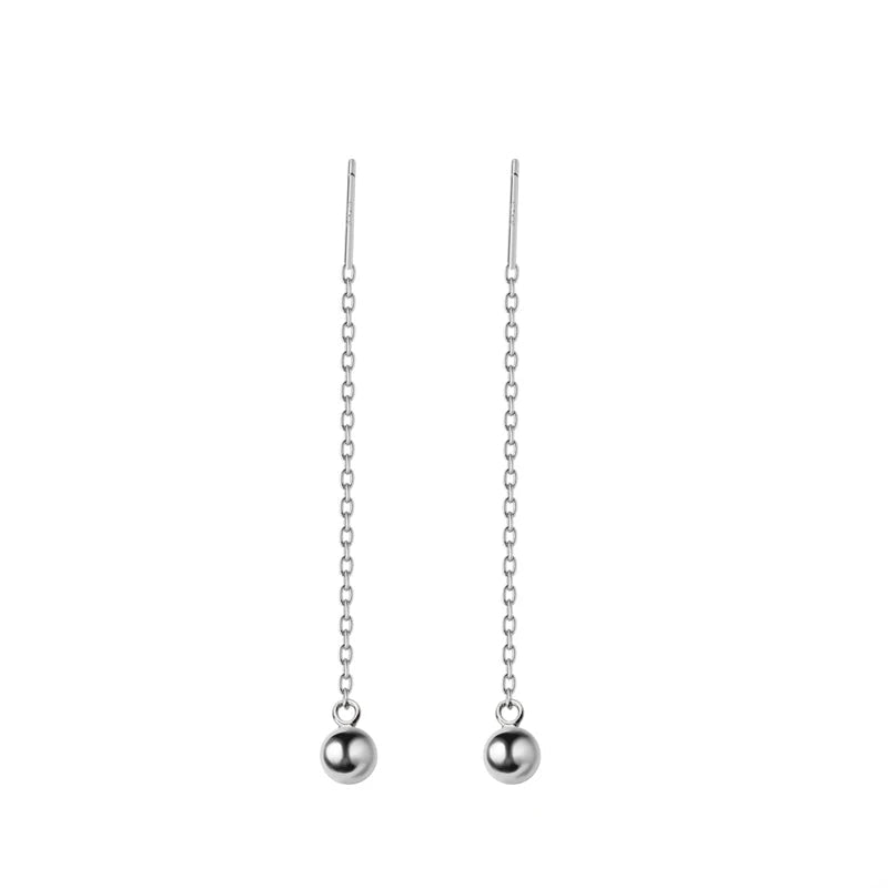 Drop charm earrings in 925 sterling silver minimal design