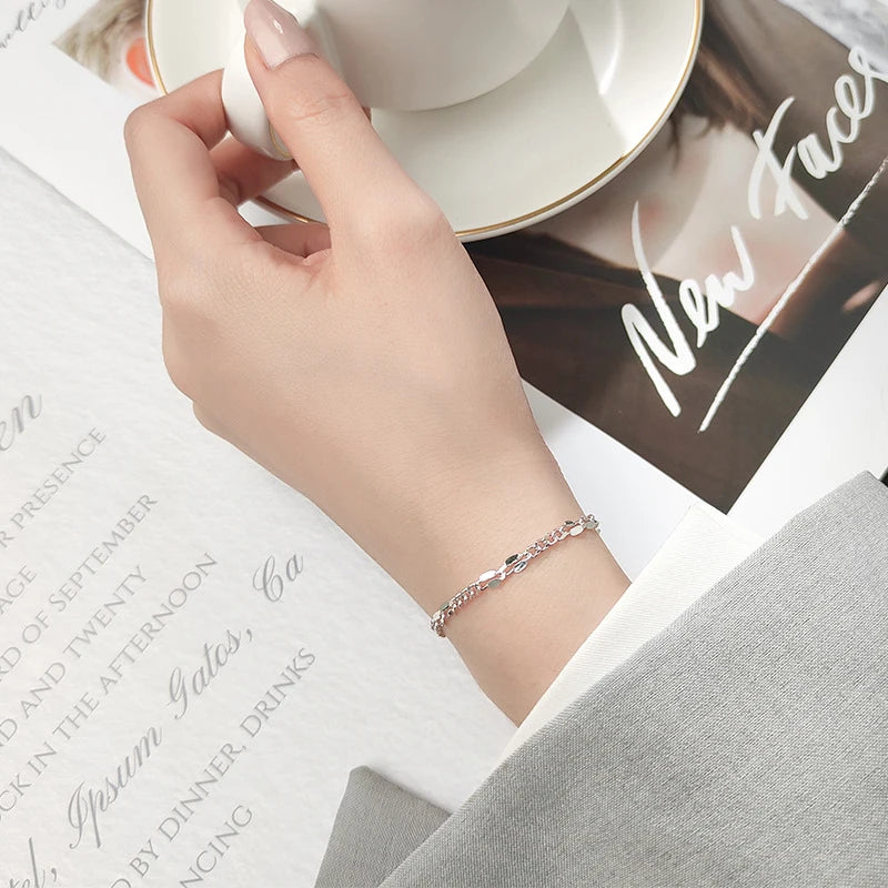 925 sterling silver piece arranged as a bracelet silver bracelet