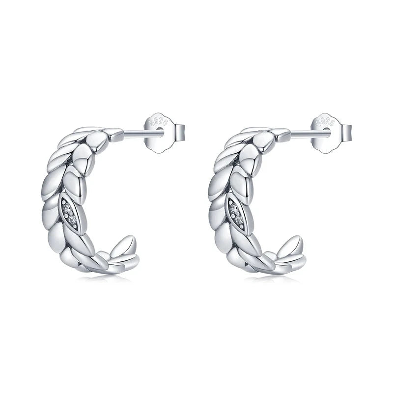 Sterling silver earrings in classic silver stud earrings style