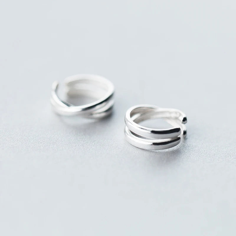 Hypoallergenic earrings clip style in polished silver finish