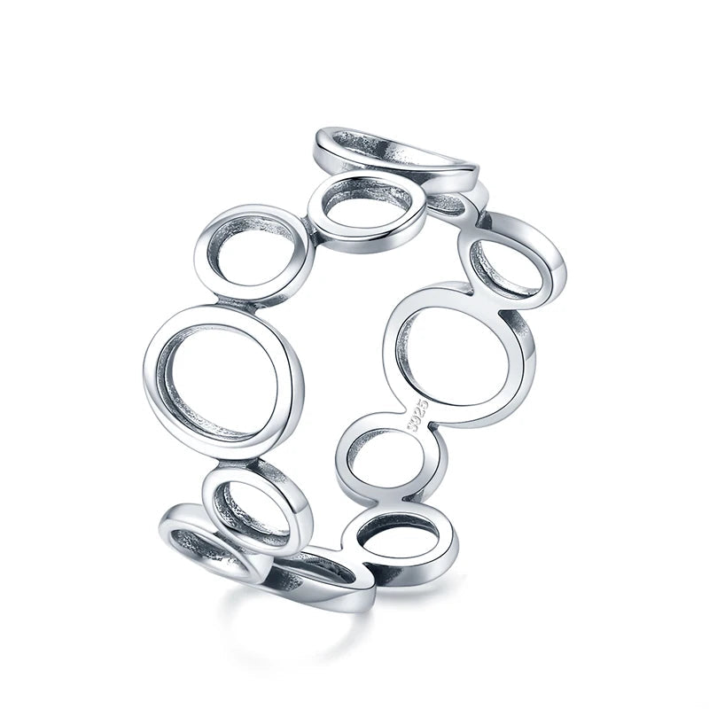 Sterling silver ring with irregular round design