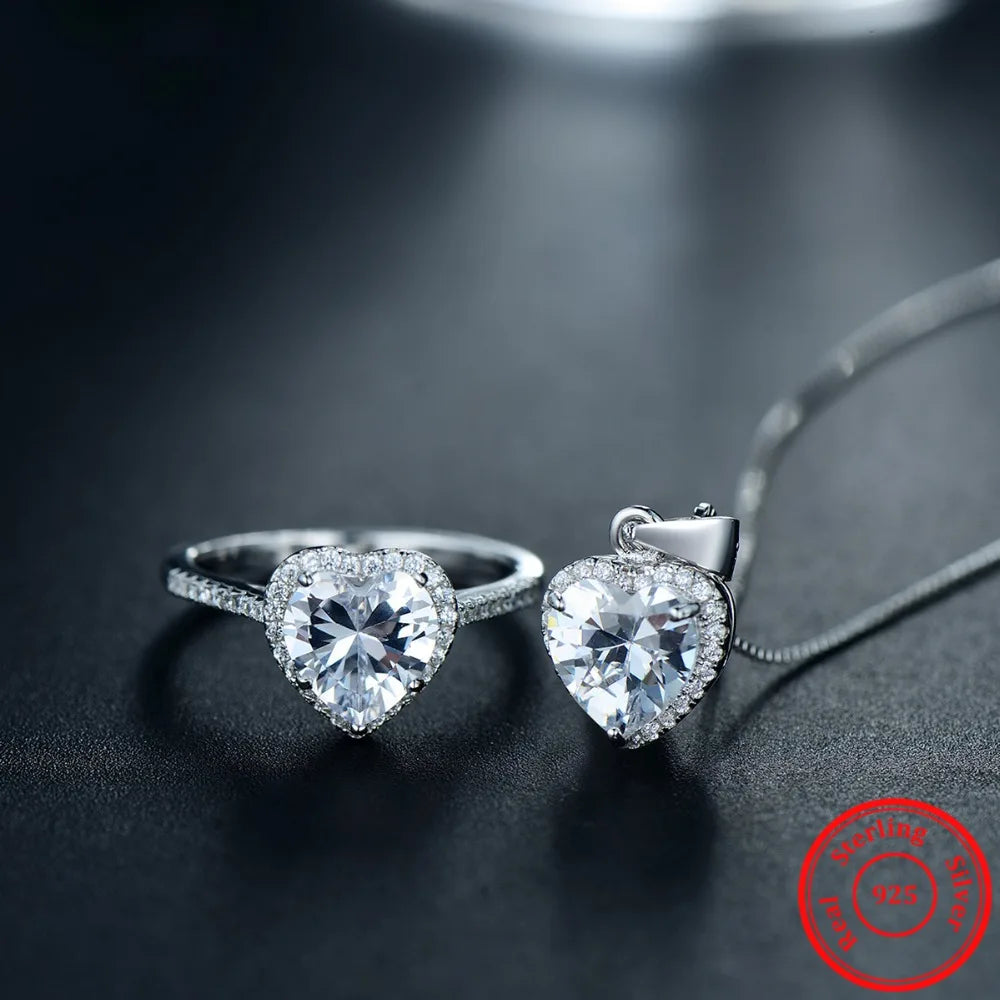 Necklace and necklace layering with a heart necklace in sterling silver