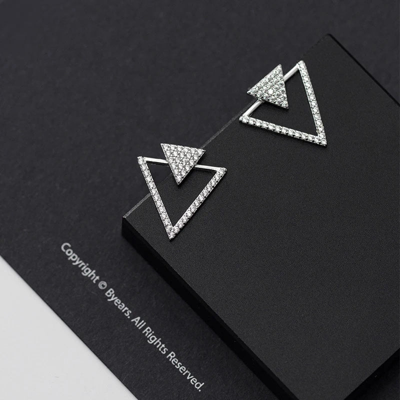 925 sterling silver drop earrings with sleek triangle shape