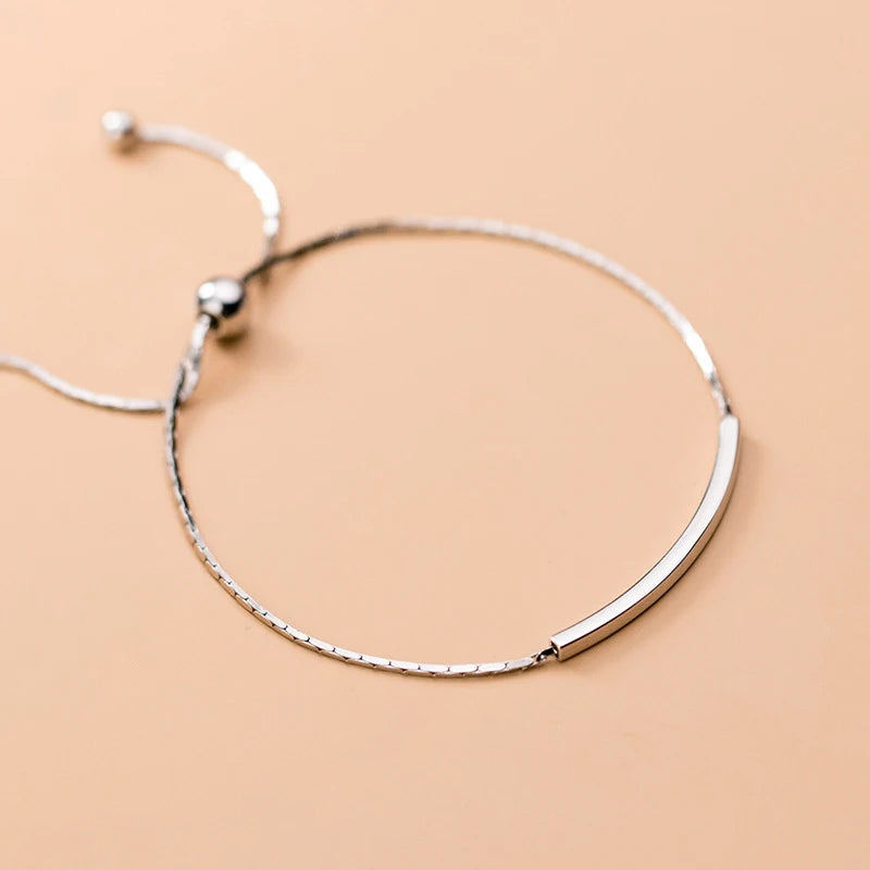 Tennis bracelet for women with polished sterling silver finish