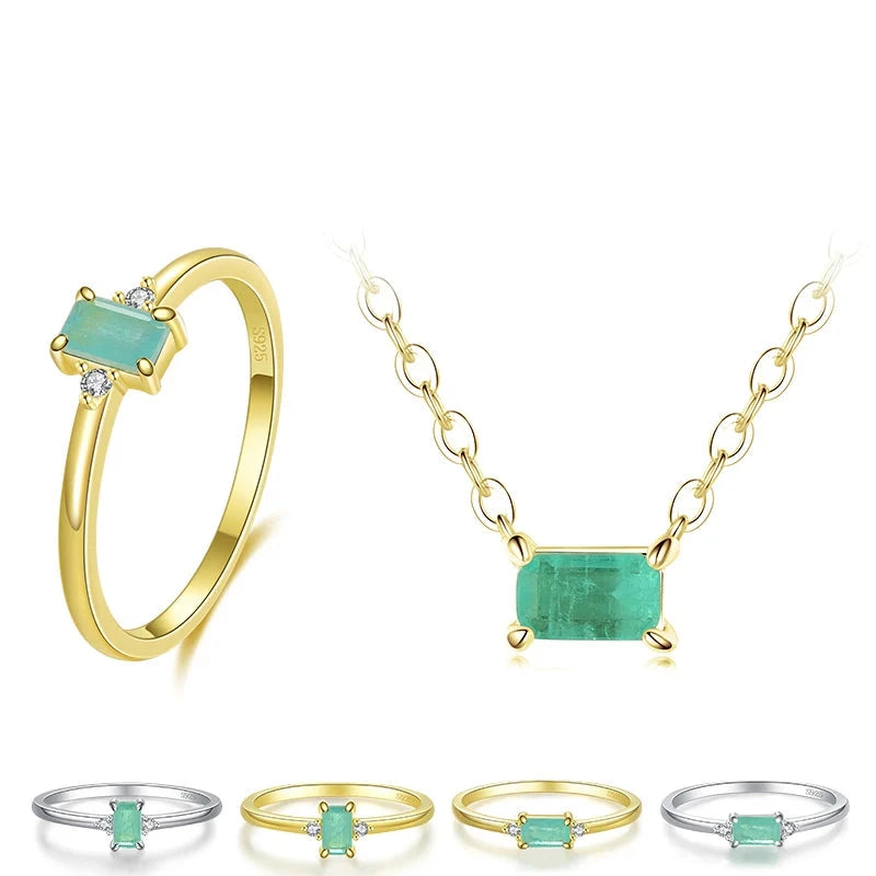 Silver jewelry necklace and earrings set in sterling silver