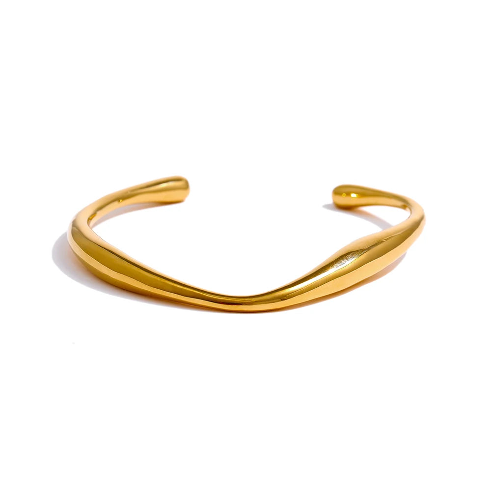 Gold cuff bangle bracelet 316 stainless steel wrist piece