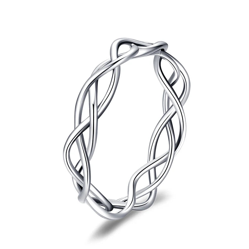 Silver ring with subtle braid detail crafted in 925 sterling silver