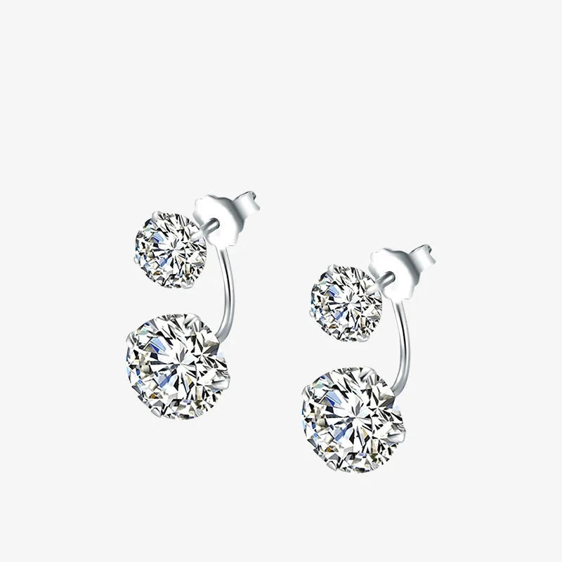 925 sterling silver ear rings featuring cubic zirconia in bright silver color