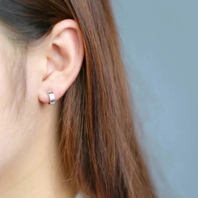 Silver hoop earrings sterling silver design for women