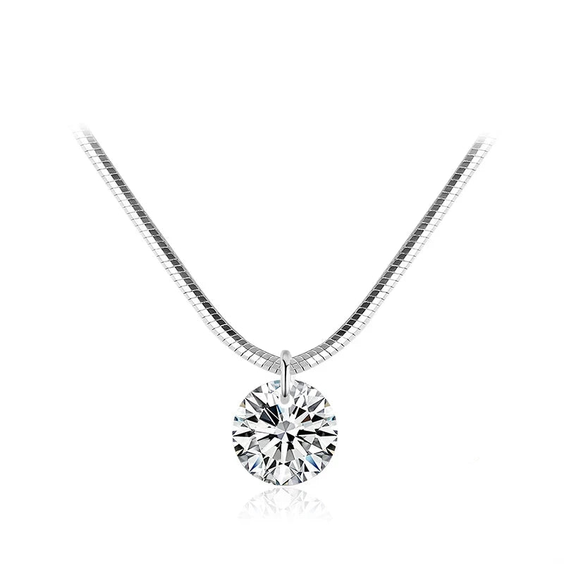Sterling silver necklace CZ choker necklace on sterling silver chain