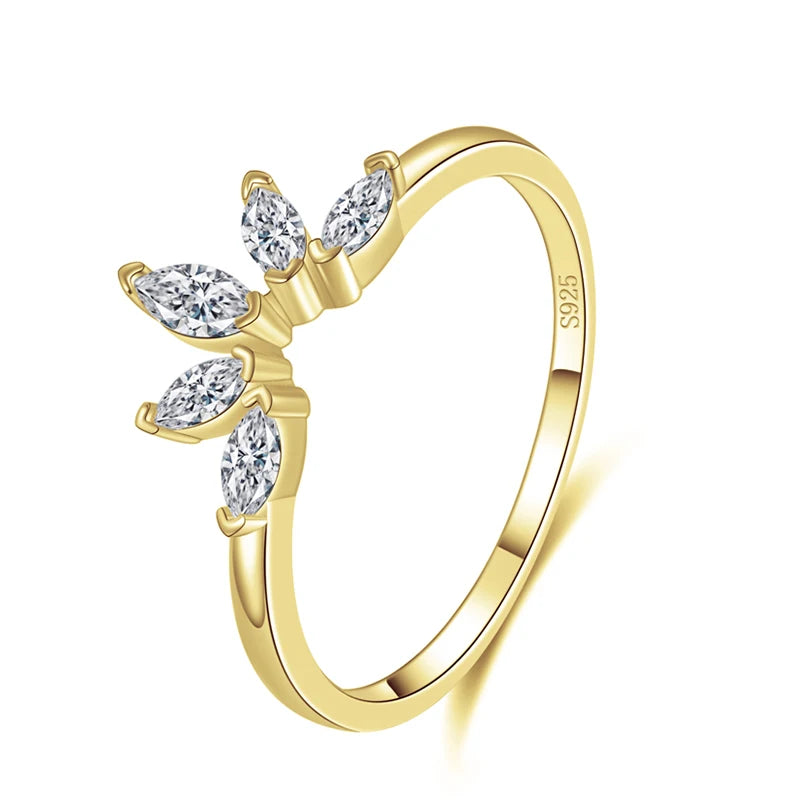 Elegant gold ring presented with cz highlights and silver ring clarity
