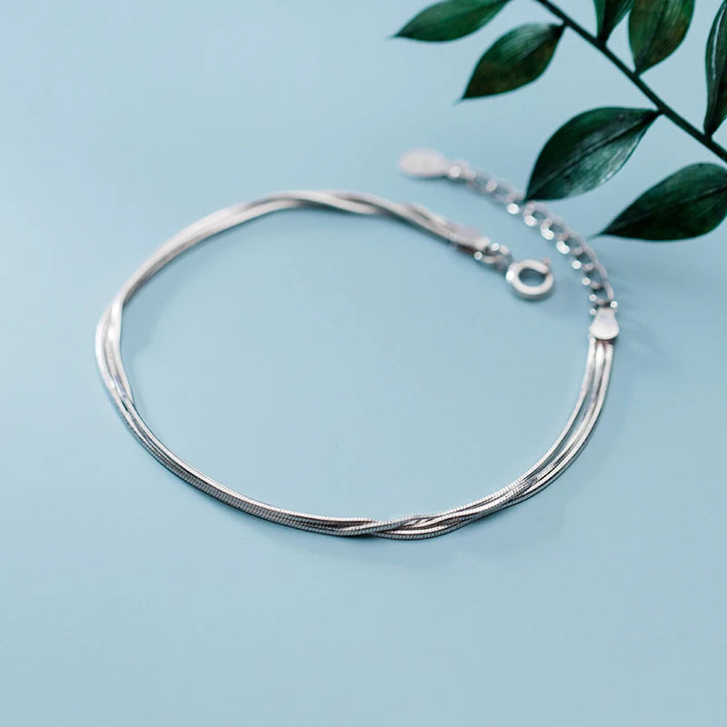 925 sterling silver bracelet with sterling silver chain detail
