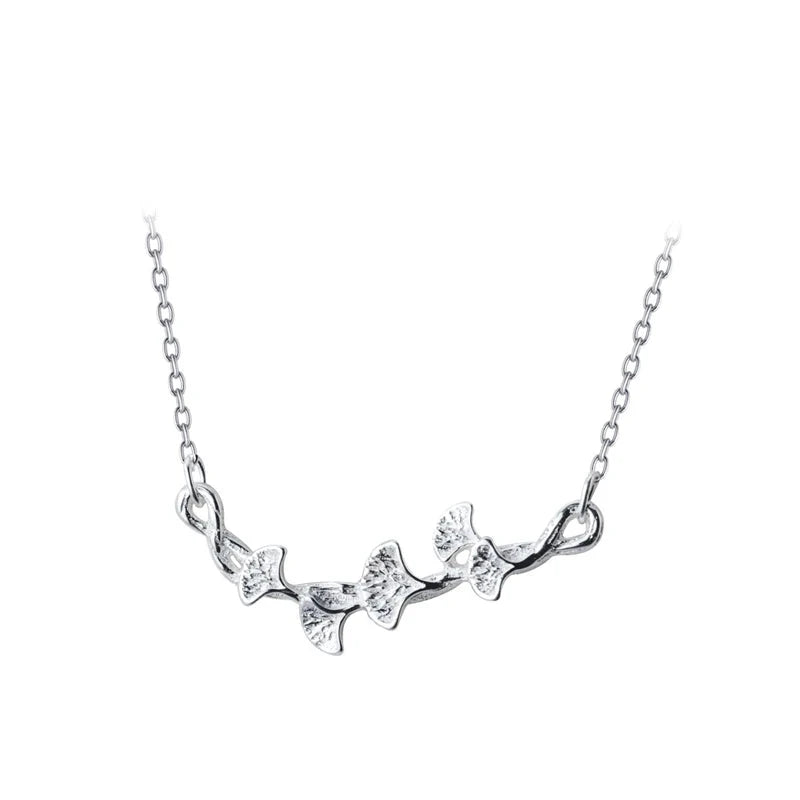 Sterling silver necklace with flower necklace pendant on sterling silver chain