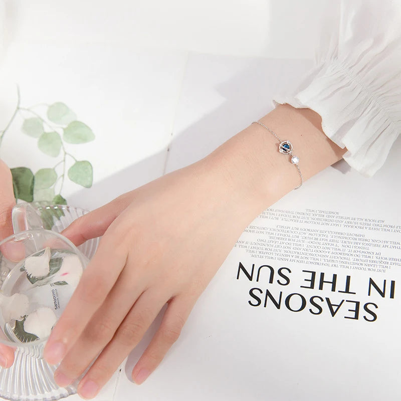 Sterling silver blue crystal bracelet for crystal jewelry looks