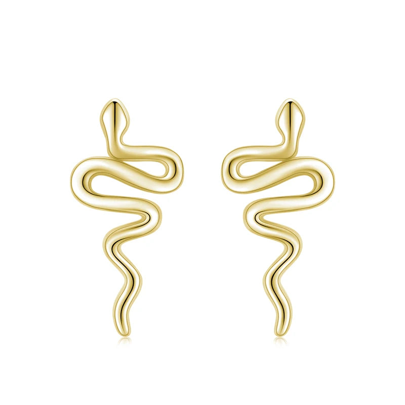 Silver color snake earrings for modern minimal looks