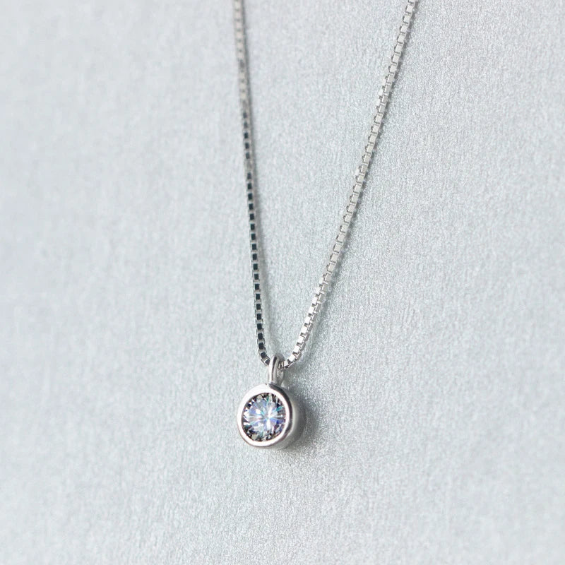 Sterling silver necklace with cz pendant on a sterling silver chain