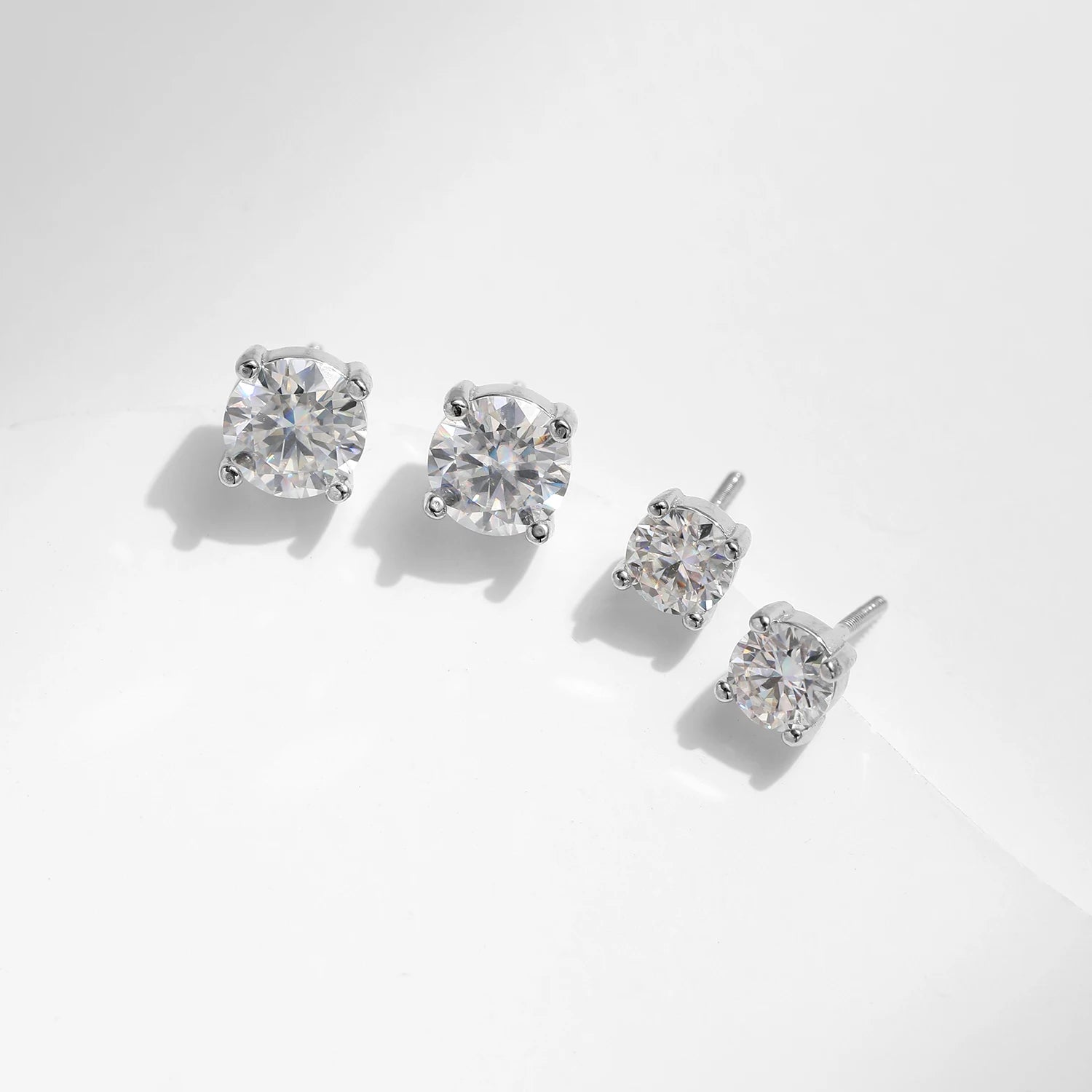 Classic earrings diamond earrings style with moissanite diamond fire