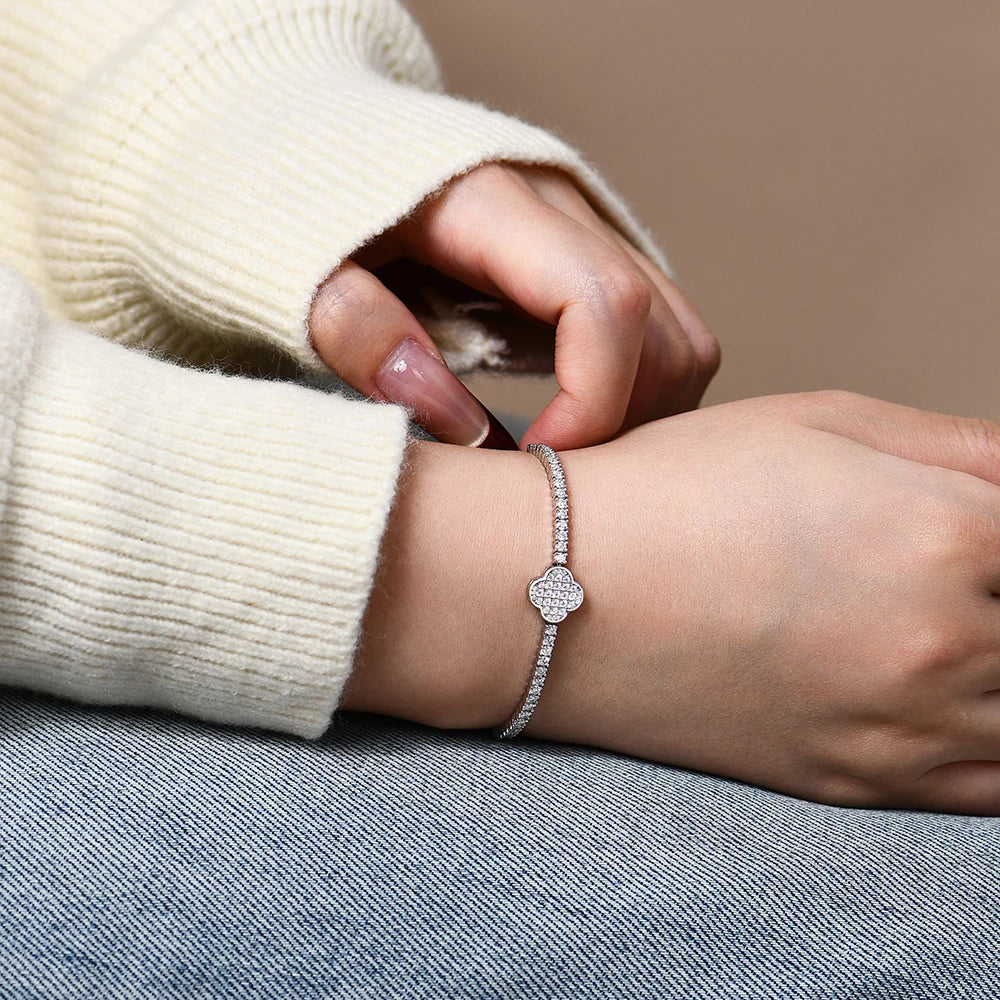 Designer sterling silver diamond bracelet luxury fit