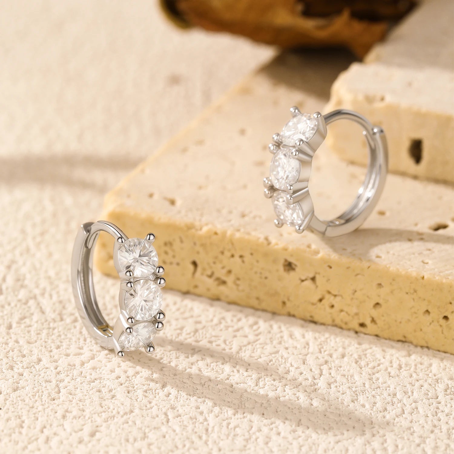 Elegant hoop earrings for women with brilliant moissanite shine