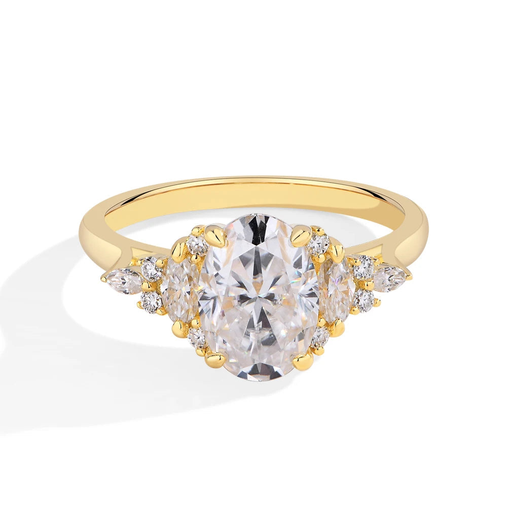 Gold plated moissanite ring showing gold in ring warmth