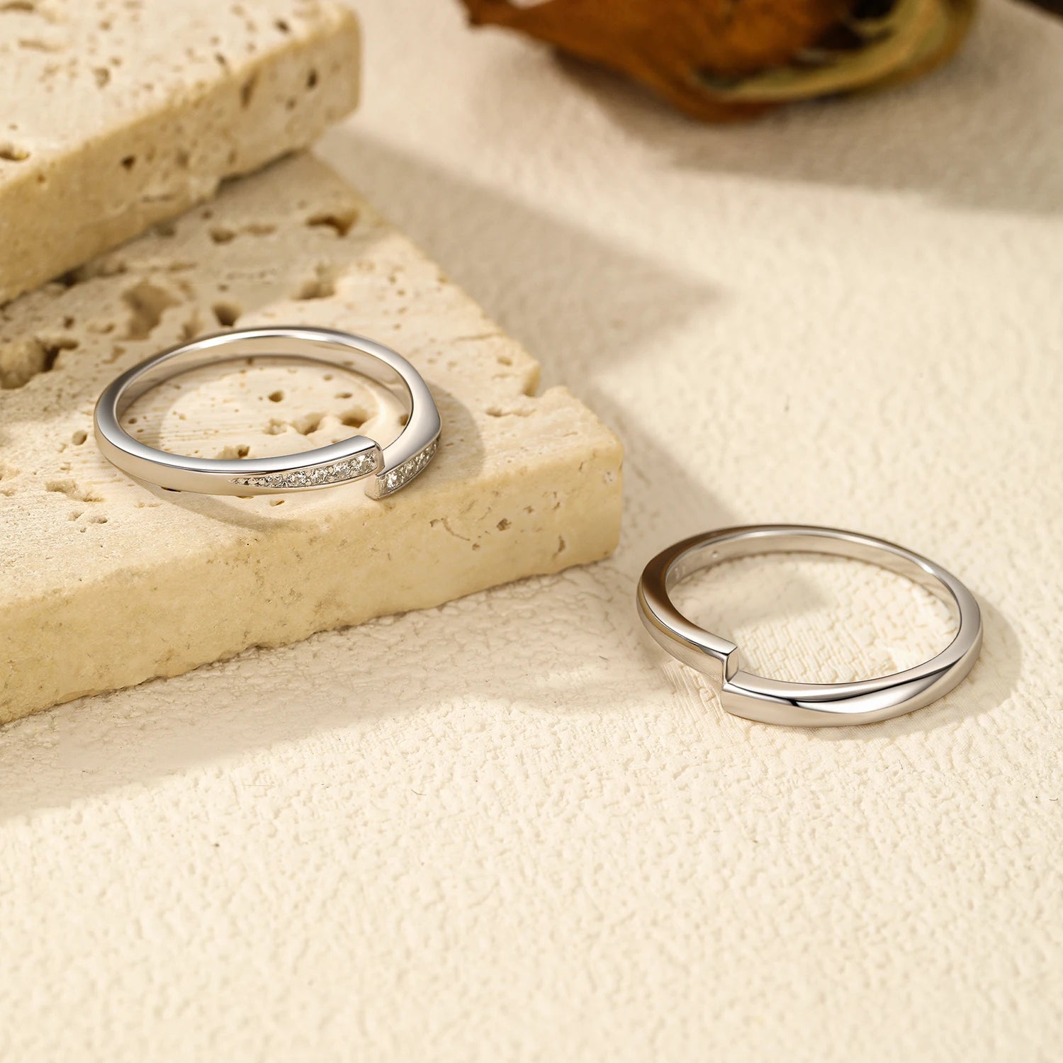 Close view of sterling ring as ring silver ring in 925 silver