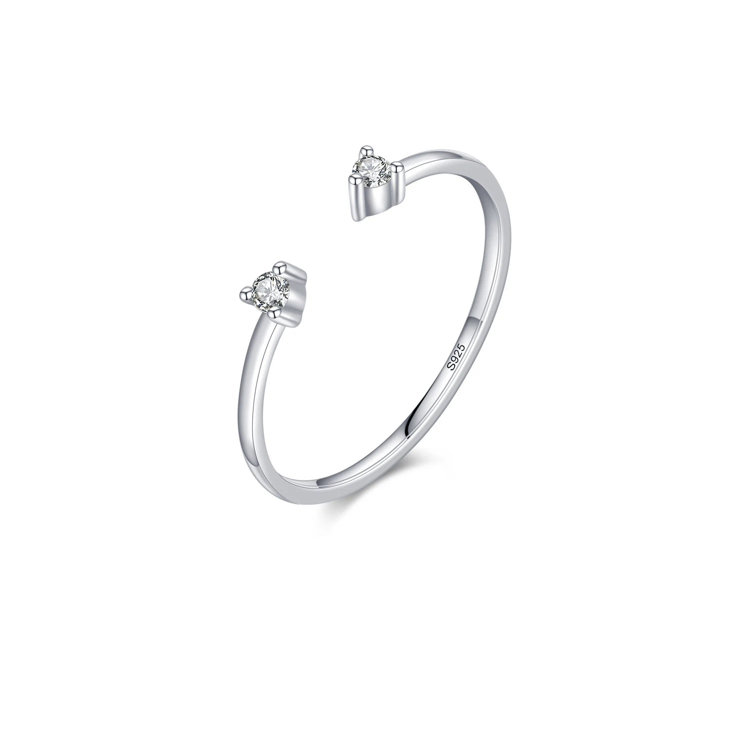 Adjustable moissanite ring in 925 sterling silver for elegant wear