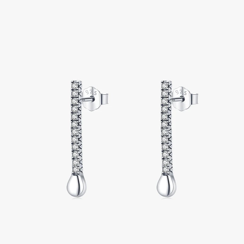 CZ stud earrings crafted as sterling silver earrings in 925 sterling silver