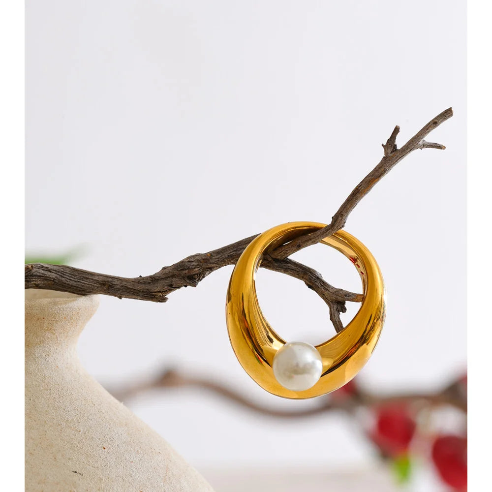 Hypoallergenic jewelry pearl ring for daily wear