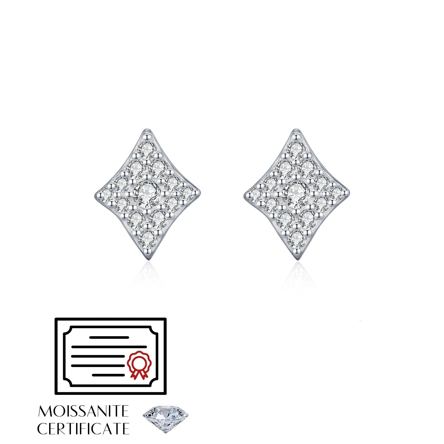 Classic sterling silver earrings with moissanite sparkle for women