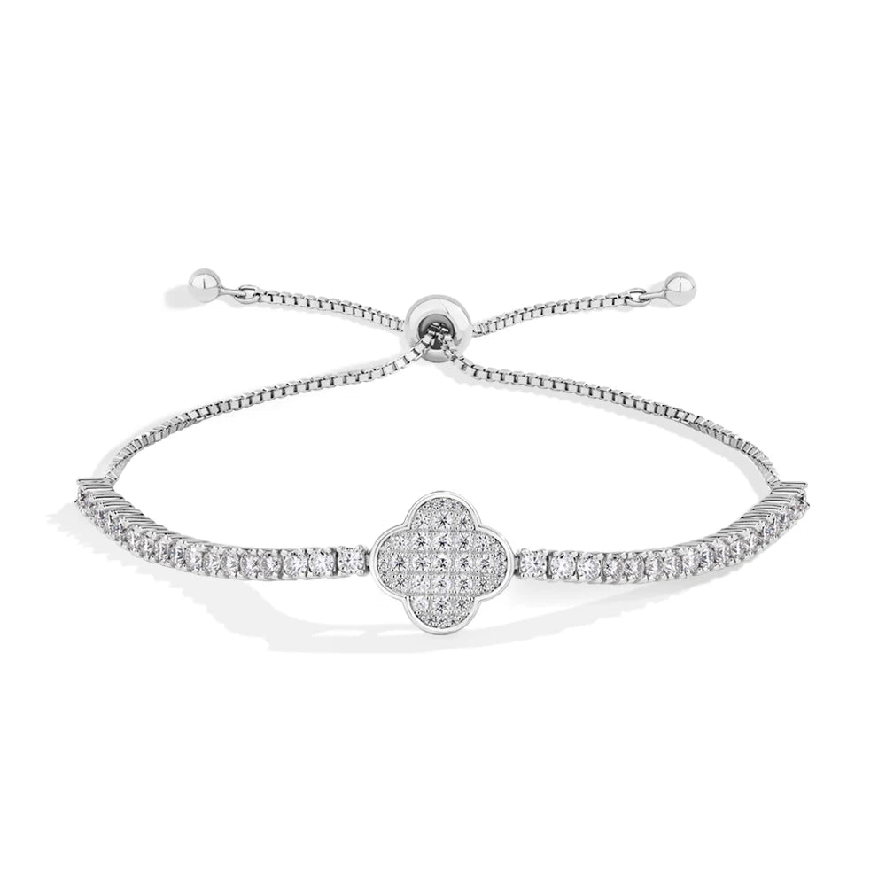 Luxury moissanite diamond tennis bracelet in sterling silver