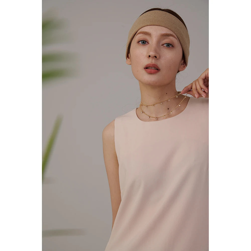 Sparkling bead jewelry set stainless steel necklace and bracelet combo