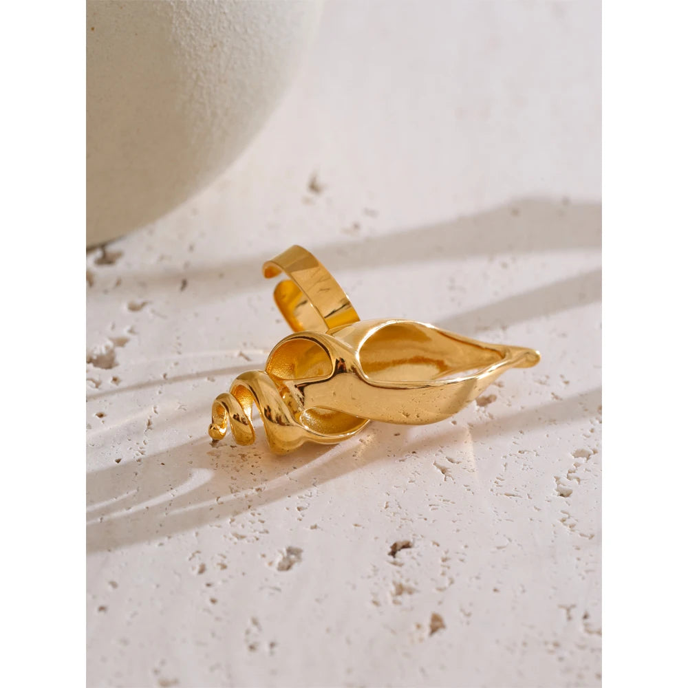 Resizable stainless ring displayed as fashion jewelry piece