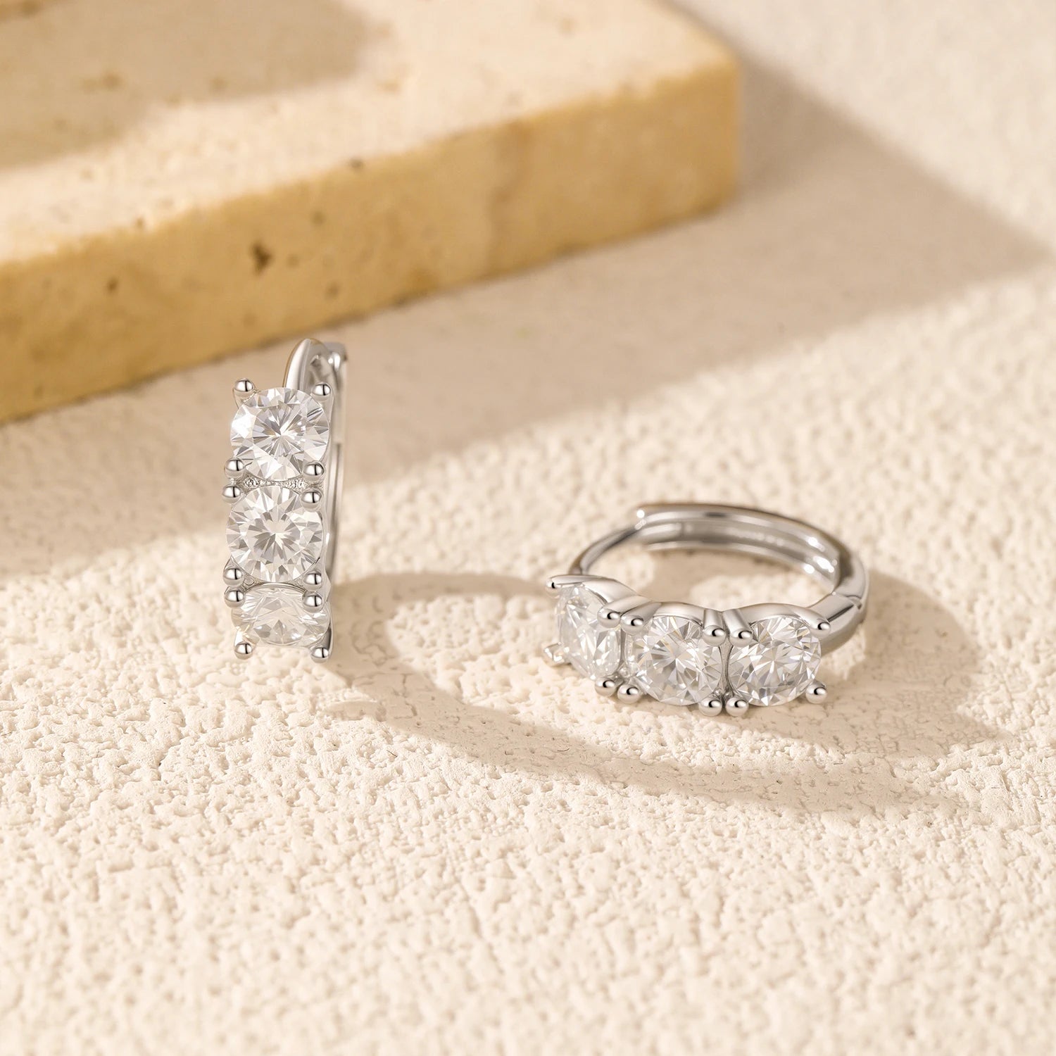 925 silver hoop earrings designed for stackable fine jewelry style