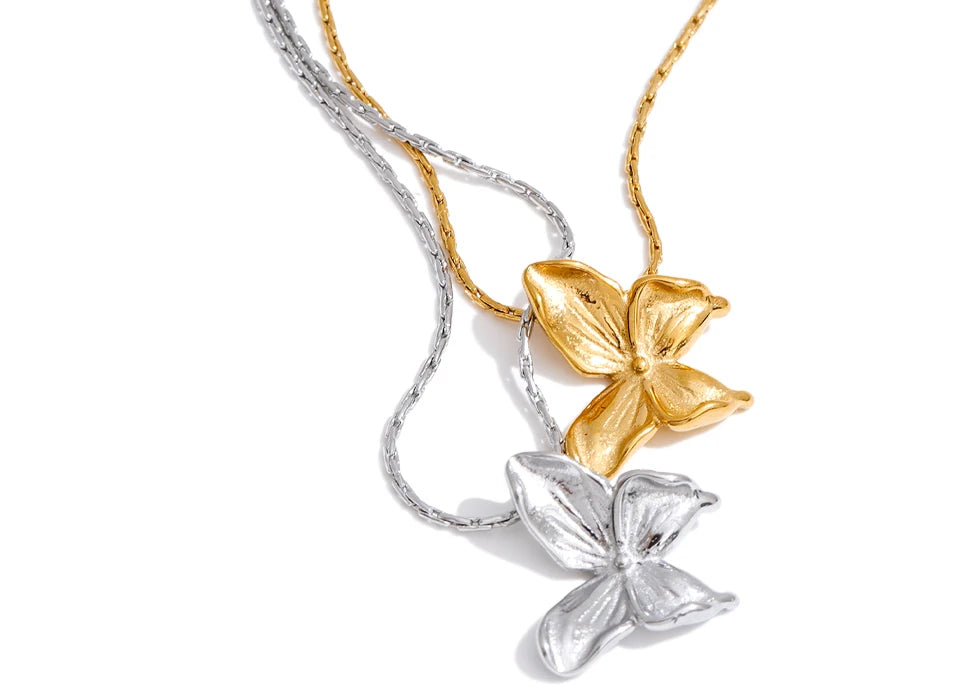 Refined gold plated stainless steel jewelry necklace look