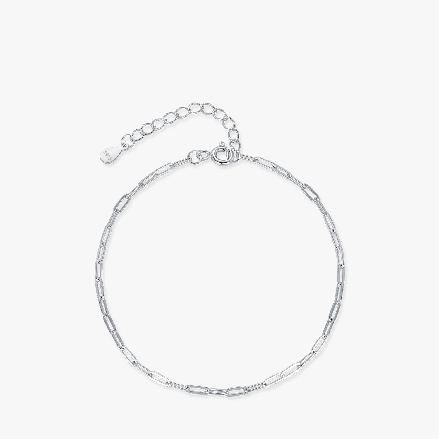 Rectangle link chain bracelet solid 925 sterling silver design