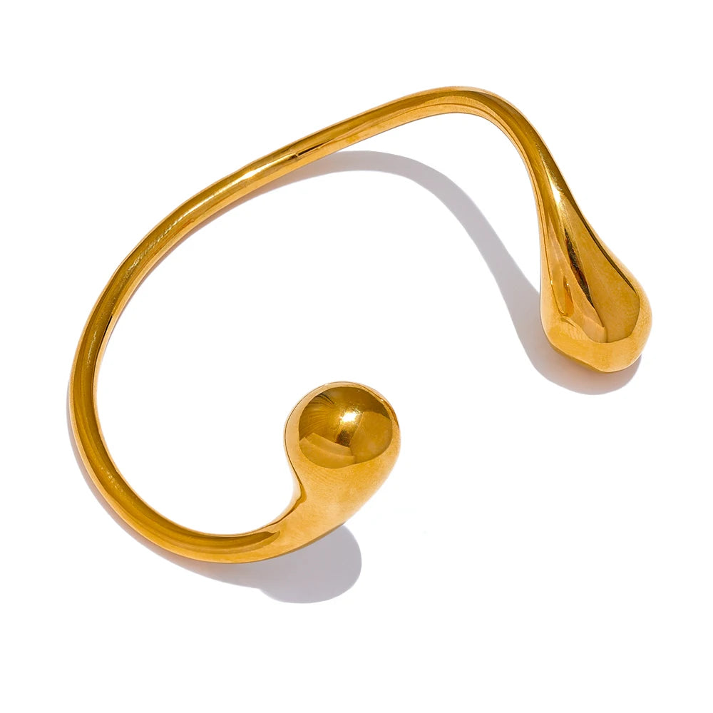 Gold cuff bracelet twisted design stainless steel jewellery