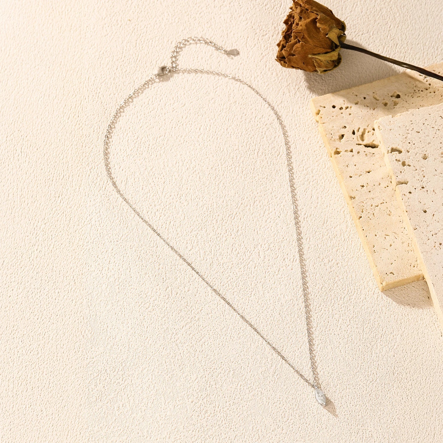 Fine jewelry necklace with radiant rhombic moissanite gemstone