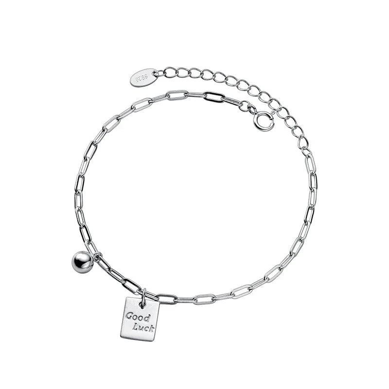 Sterling silver chain bracelet in refined silver color