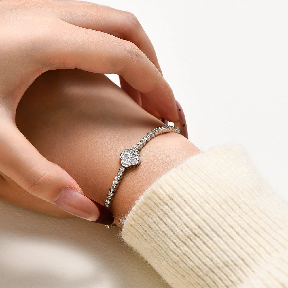 Radiant moissanite tennis bracelet women’s jewelry