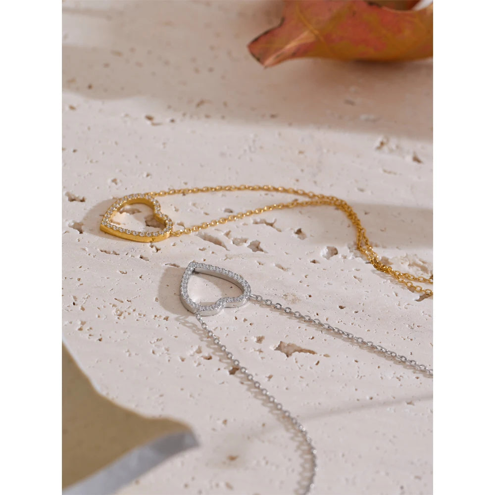 Best gift for Valentine’s Day cubic zirconia heart necklace