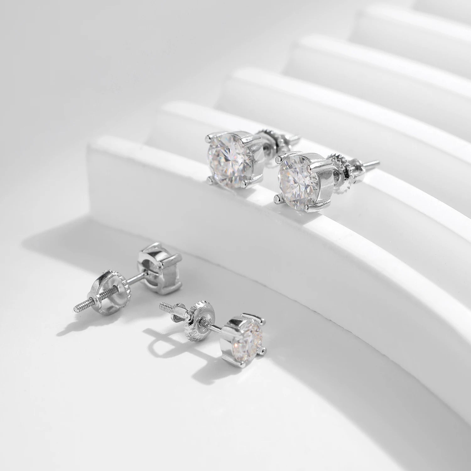 Diamond for earrings look with moissanite jewelry brilliance in silver