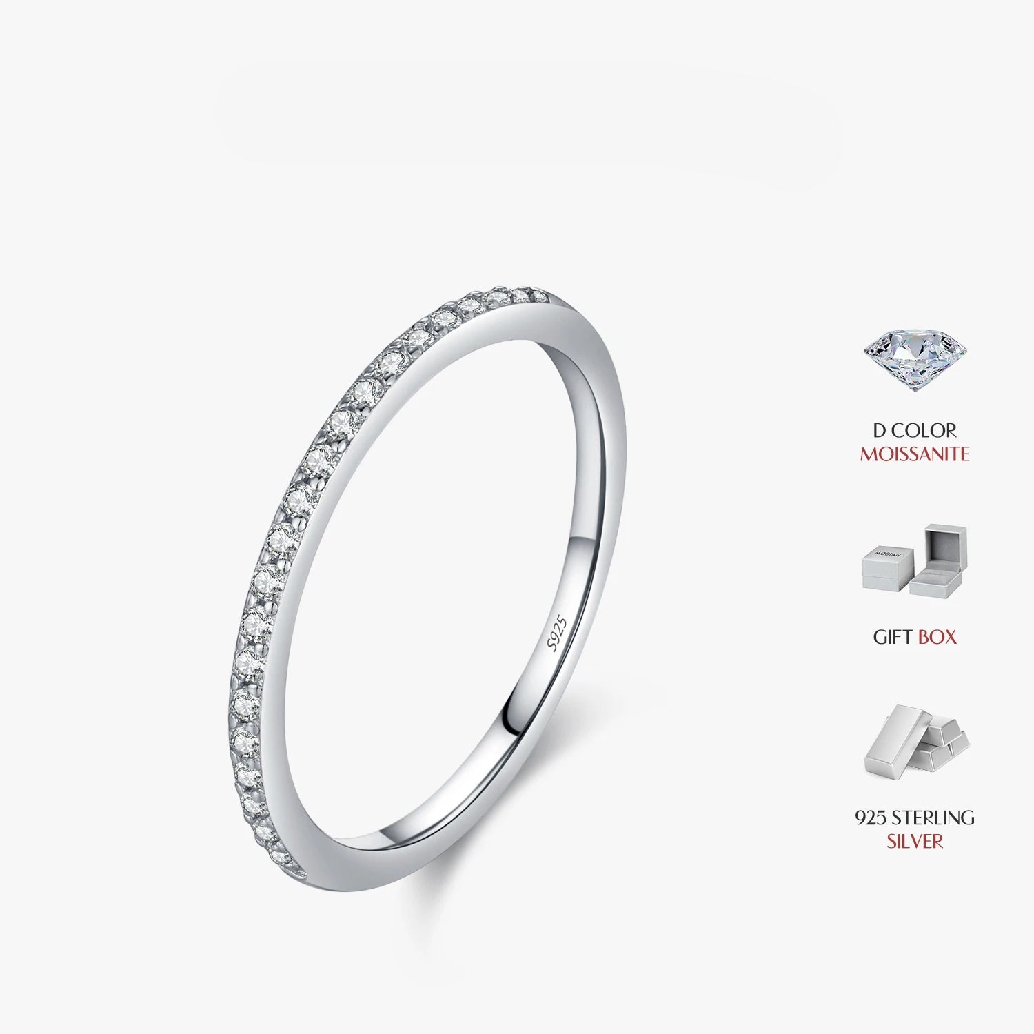 Sterling silver moissanite jewelry rings for women