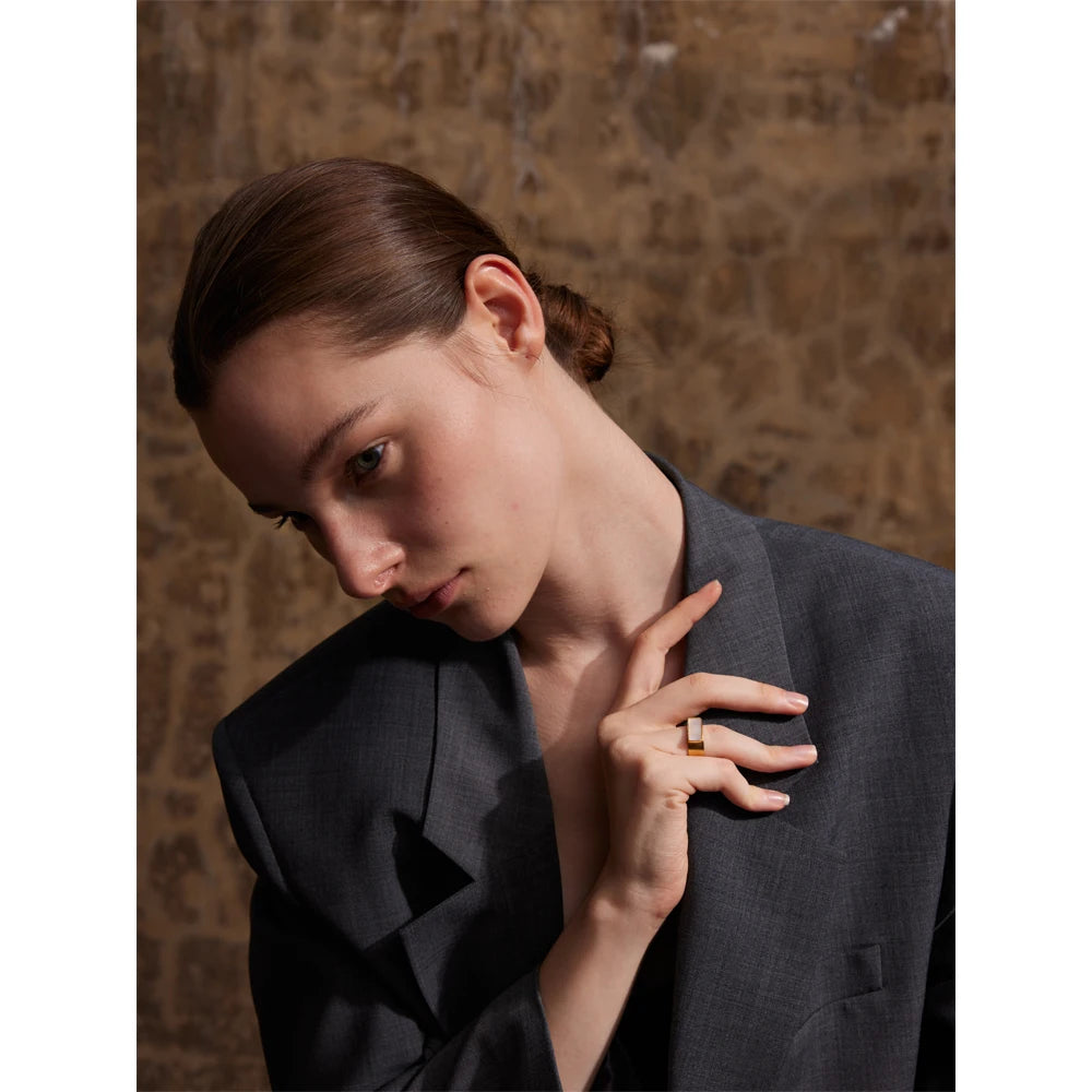 Open ring shell ring matte dull polish jewelry