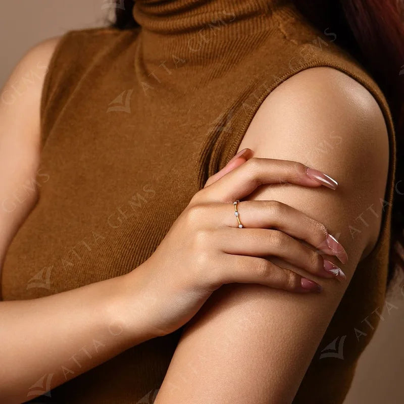 Moissanite jewelry rings band in S925 silver finish