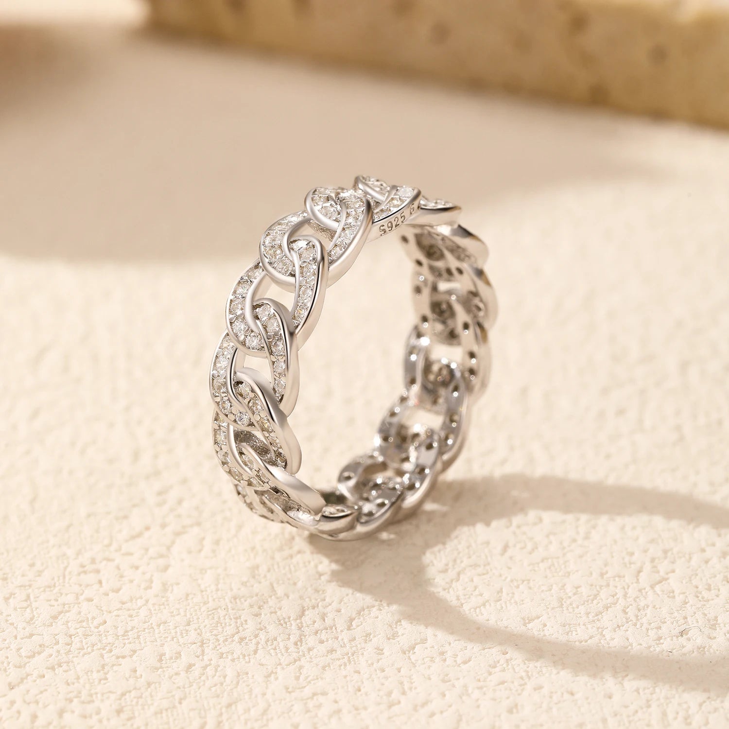 Eternity band for women featuring cz rings sparkle in sterling silver
