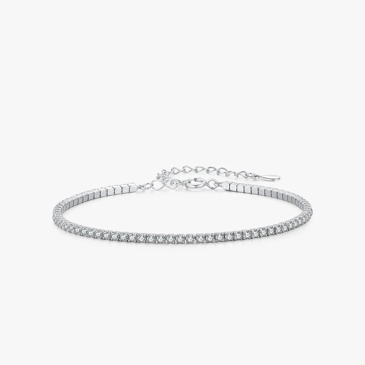 Sterling silver bracelet with cubic zirconia sparkle in silver color