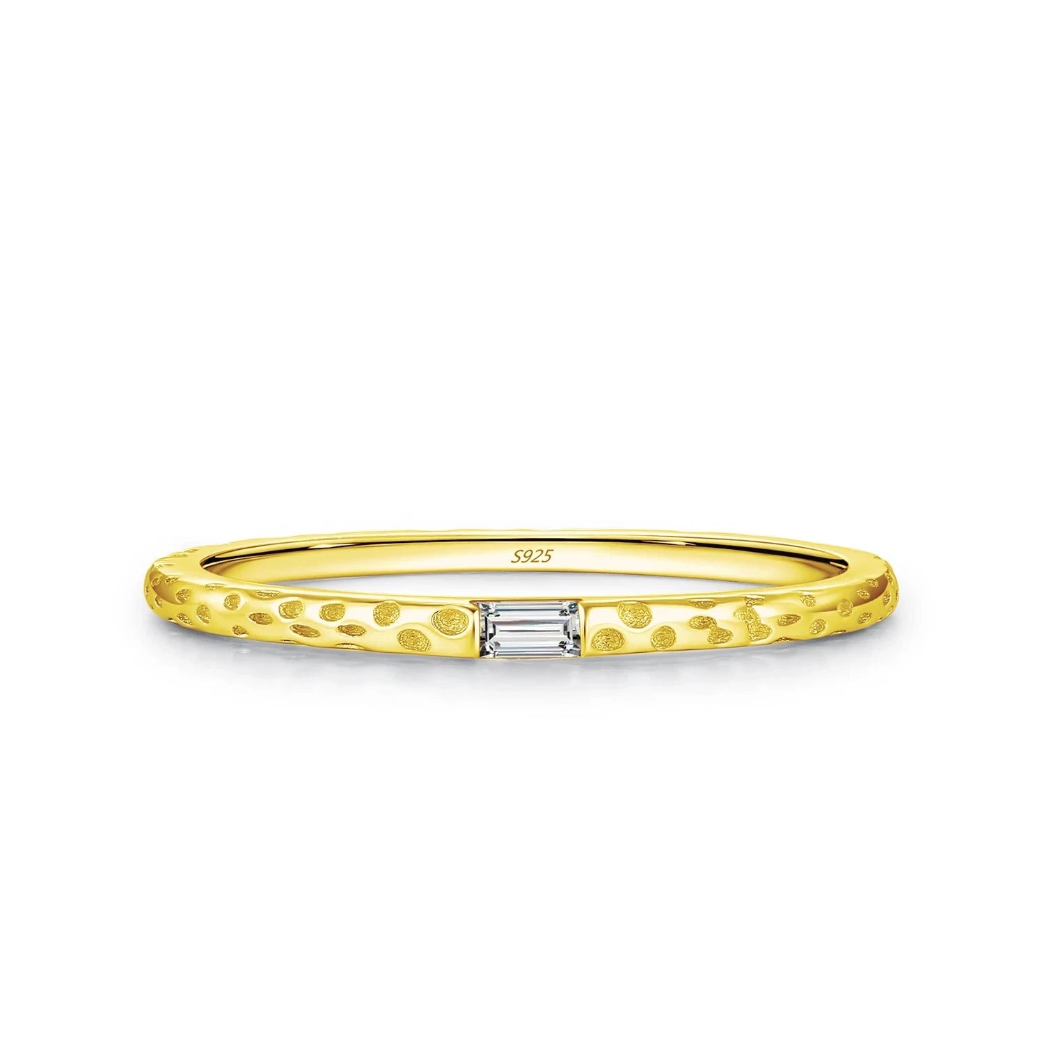 Modern cross ring profile paired with a classic sterling ring look