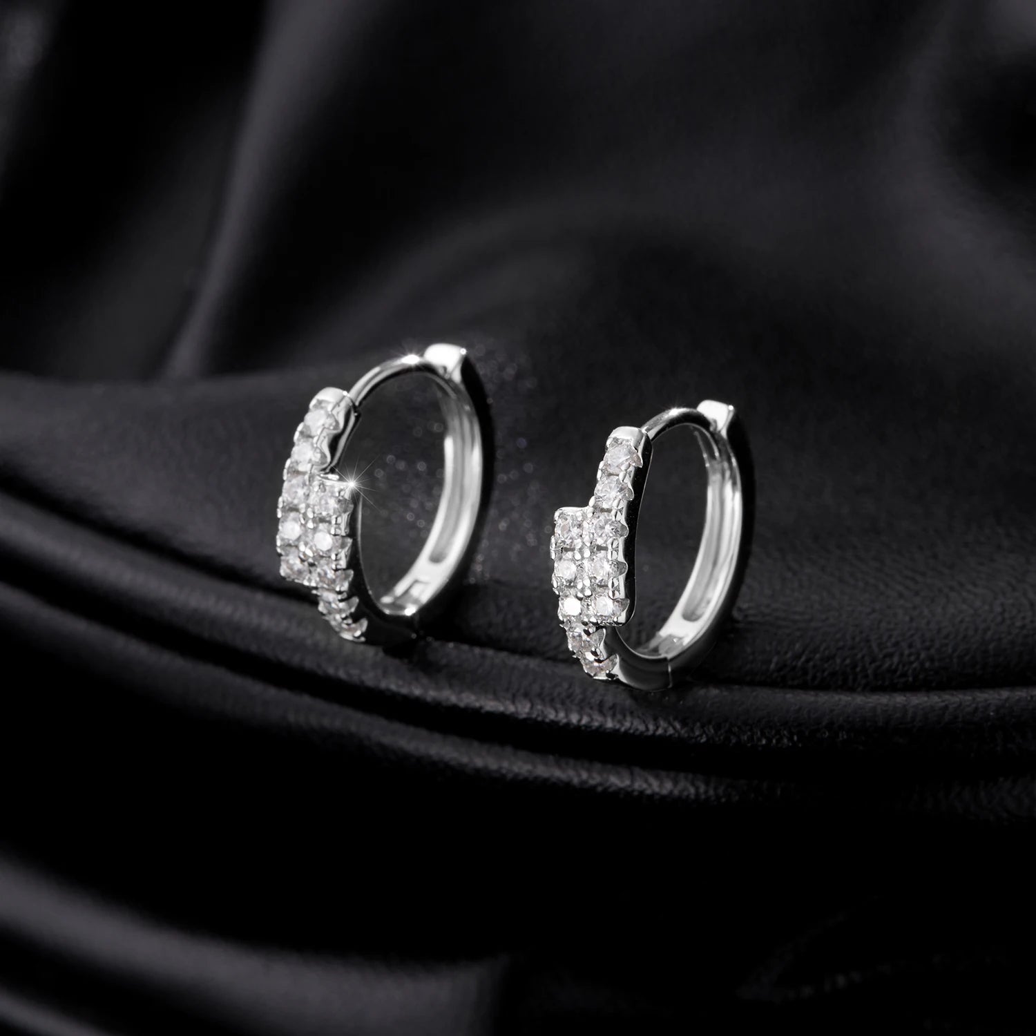 Everyday stud earrings moissanite in sterling silver minimal