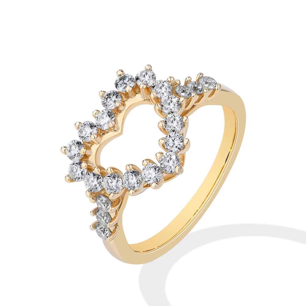 Classic gold and ring pairing with moissanite diamonds glow
