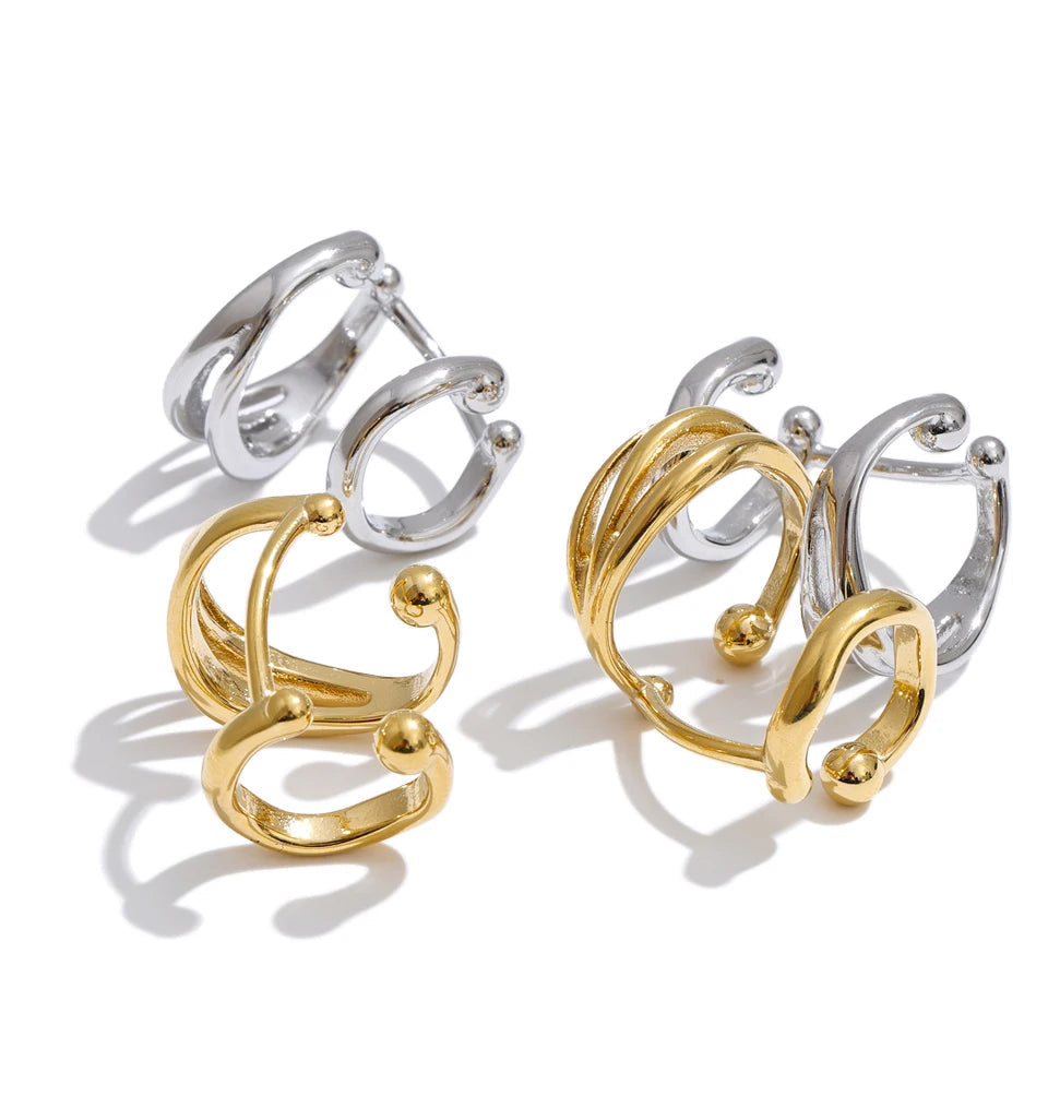 Comfortable non-piercing earrings gold plated for daily style